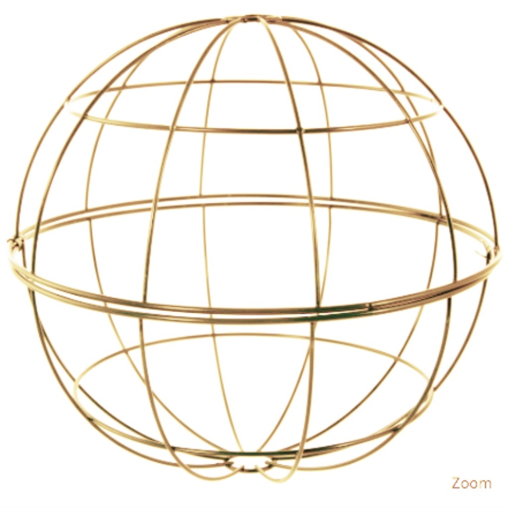 Lot 3 Large Wedding Gold 12" Geometric Wire Orbs for Floral Centerpiece Event